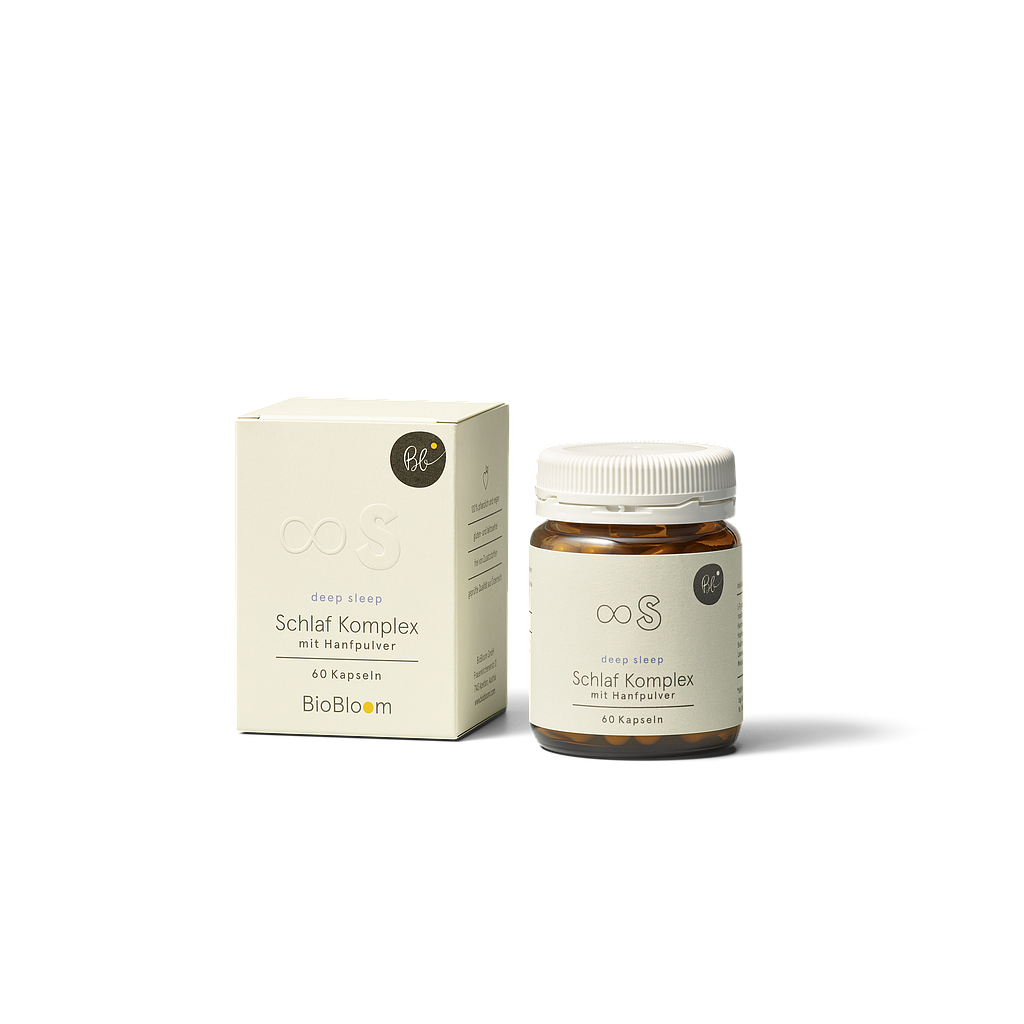 BioBloom Bio CBD Schlaf Komplex mit Hanfpulver 60 Kapseln