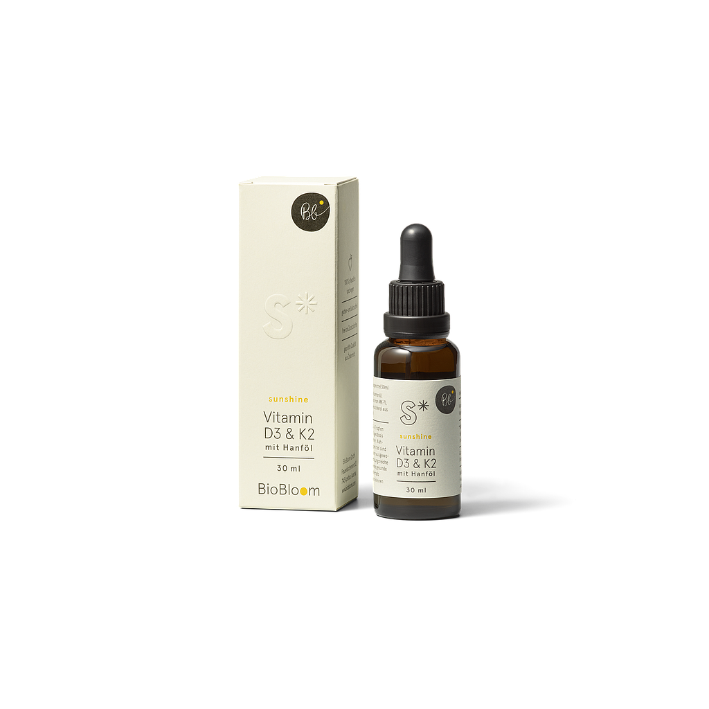 BioBloom Vitamin D3&K2 sunshine mit Hanföl 30 ml