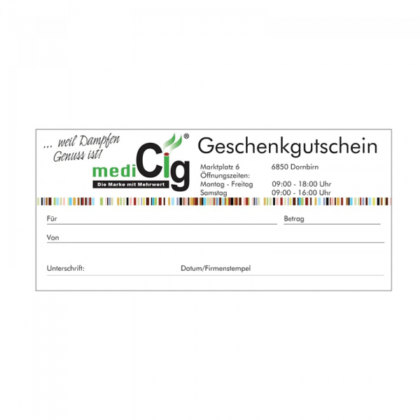 Geschenkgutscheine inkl. Umschläge